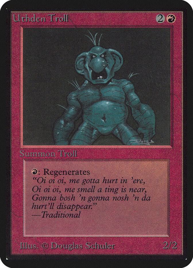 Uthden Troll card from Alpha Edition