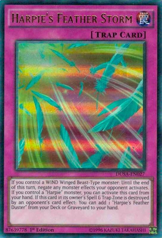 Harpie's Feather Storm DUSA-EN027 card from Duelist Saga