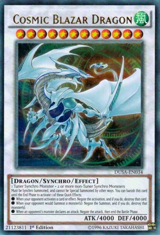 Cosmic Blazar Dragon DUSA-EN034 card from Duelist Saga