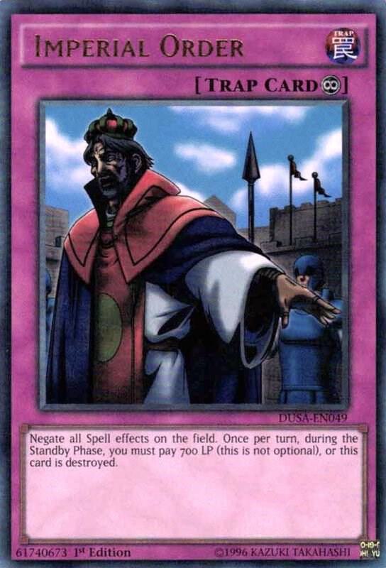 Imperial Order DUSA-EN049 card from Duelist Saga
