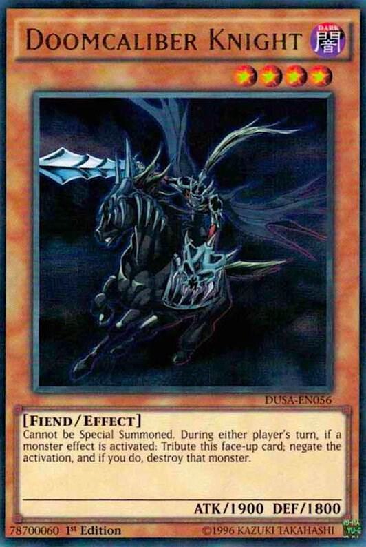 Doomcaliber Knight DUSA-EN056 card from Duelist Saga