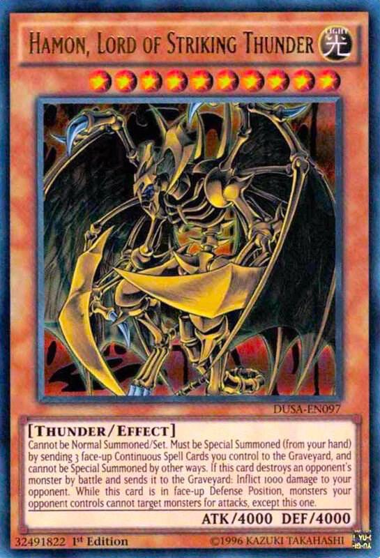 Hamon, Lord of Striking Thunder DUSA-EN097 card from Duelist Saga