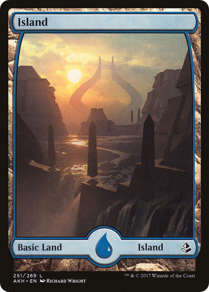 Island - Full Art 251 card from Amonkhet