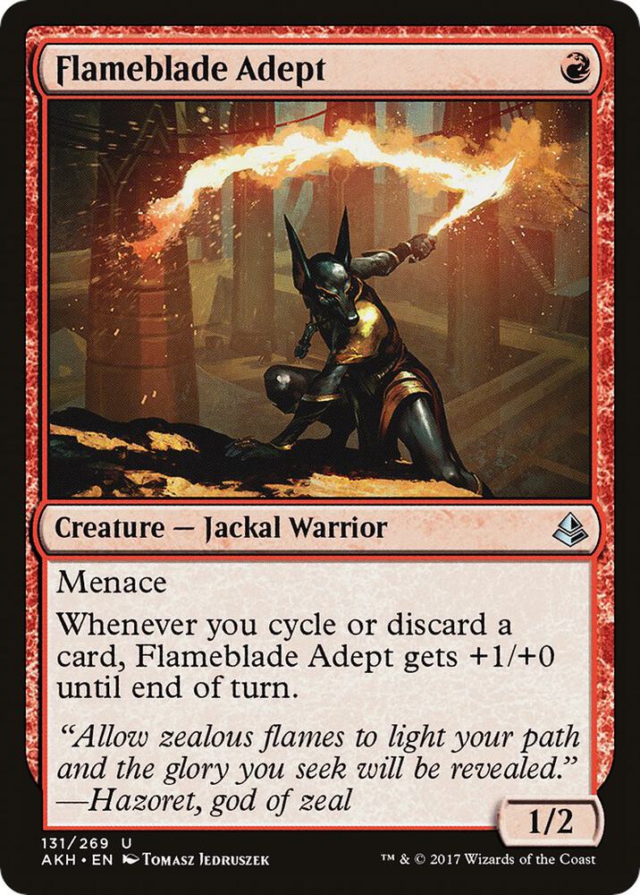 Flameblade Adept 131 card from Amonkhet