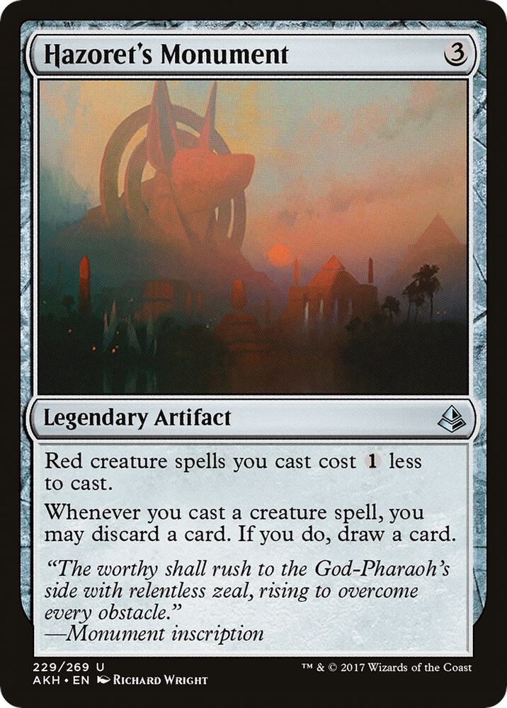 Hazoret's Monument 229 card from Amonkhet