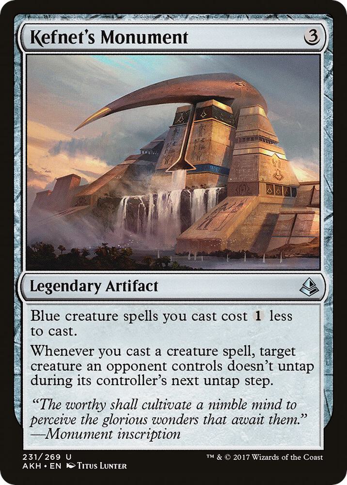 Kefnet's Monument 231 card from Amonkhet