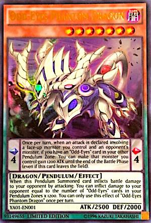Odd-Eyes Phantom Dragon YA01-EN001 card from Yu-Gi-Oh! ARC-V Promo Cards