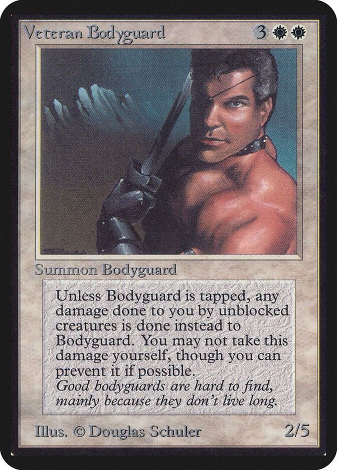 Veteran Bodyguard card from Alpha Edition