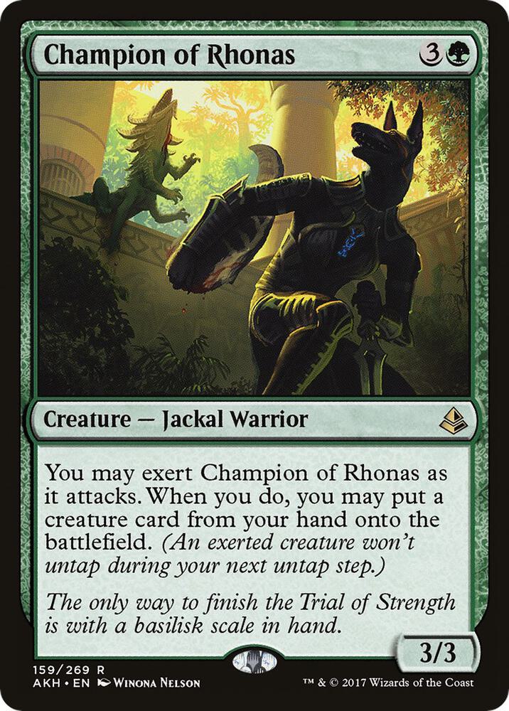 Champion of Rhonas 159 card from Amonkhet
