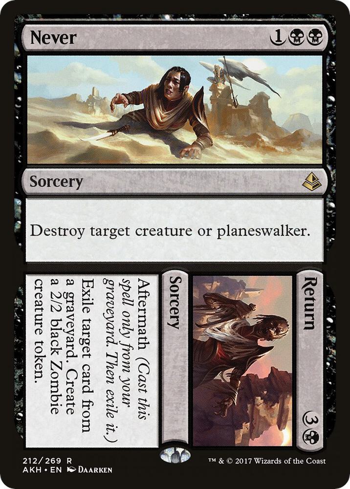 Never // Return 212 card from Amonkhet