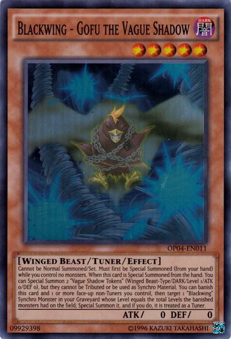 Blackwing - Gofu the Vague Shadow OP04-EN011 card from OTS Tournament Pack 4