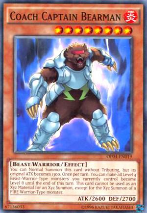Coach Captain Bearman OP04-EN019 card from OTS Tournament Pack 4