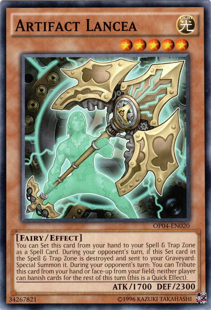 Artifact Lancea OP04-EN020 card from OTS Tournament Pack 4