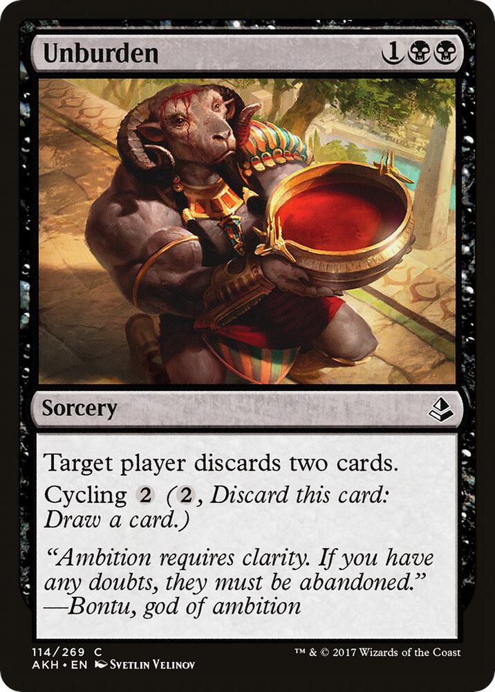 Unburden 114 card from Amonkhet
