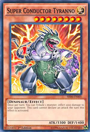 Super Conductor Tyranno SR04-EN005 card from Structure Deck: Dinosmasher's Fury