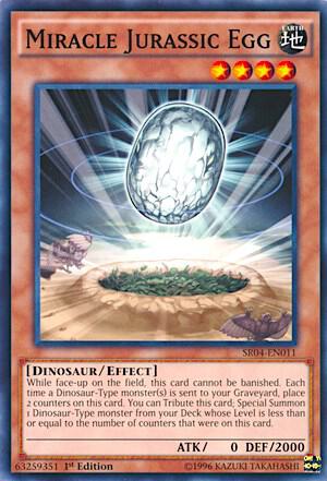 Miracle Jurassic Egg SR04-EN011 card from Structure Deck: Dinosmasher's Fury