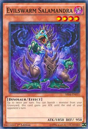 Evilswarm Salamandra SR04-EN015 card from Structure Deck: Dinosmasher's Fury