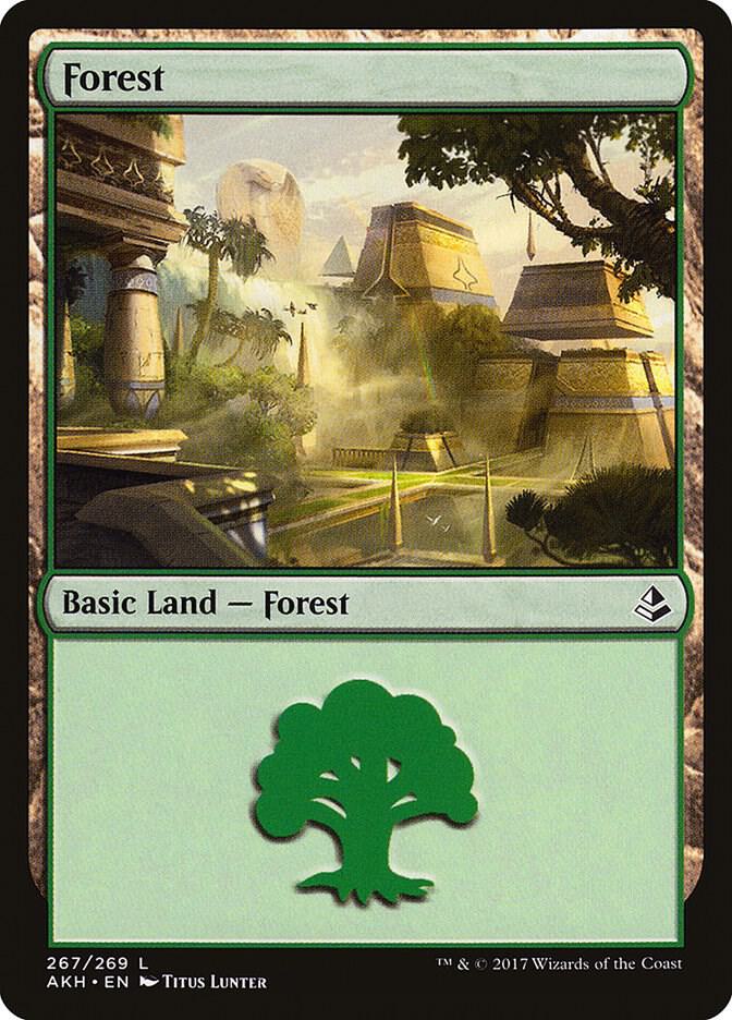 Forest 267 card from Amonkhet