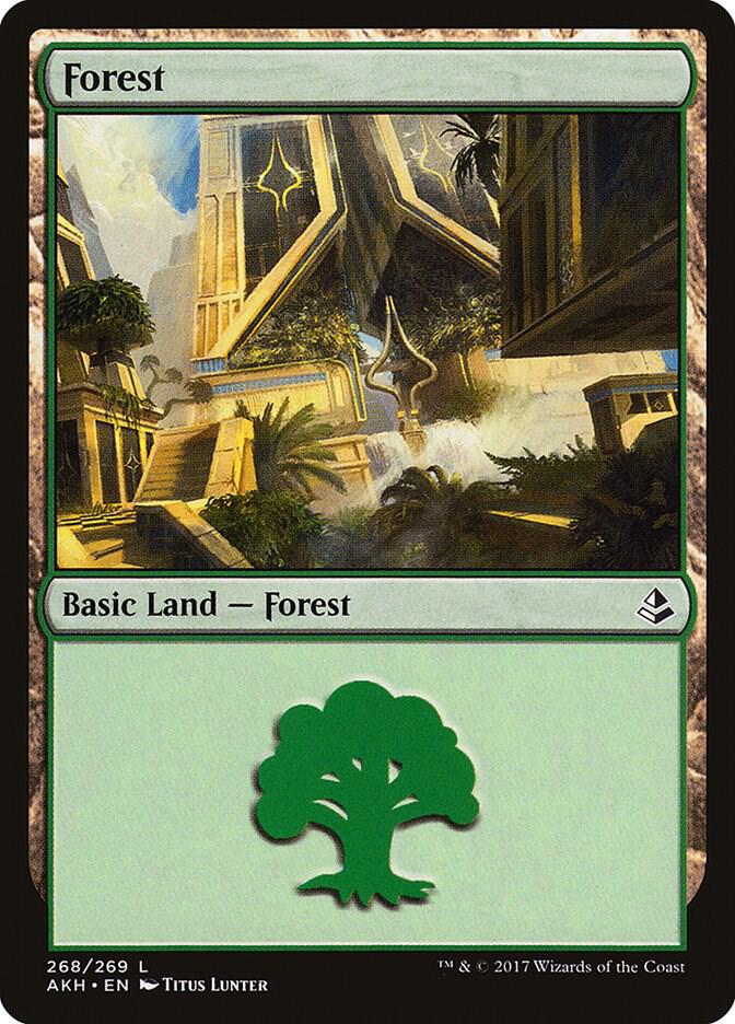 Forest 268 card from Amonkhet
