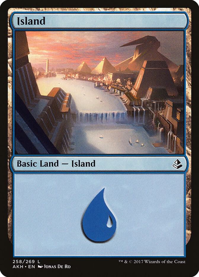 Island 258 card from Amonkhet
