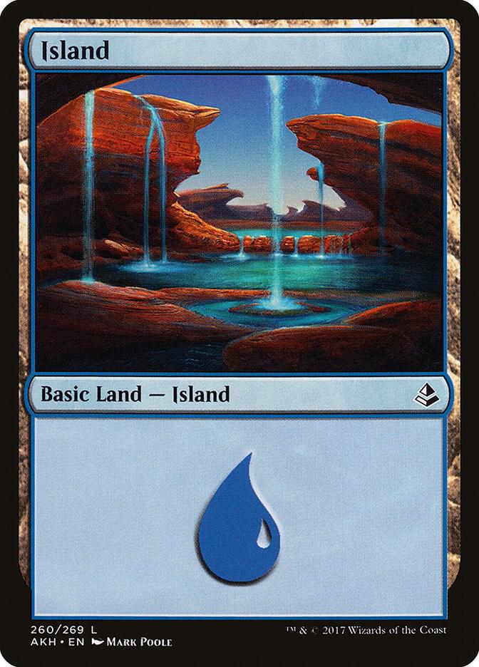 Island 260 card from Amonkhet
