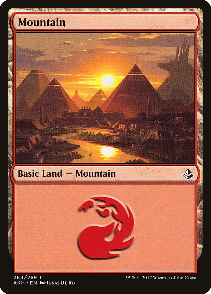 Mountain 264 card from Amonkhet
