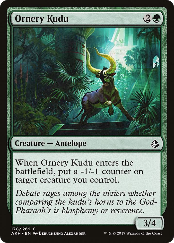 Ornery Kudu 178 card from Amonkhet