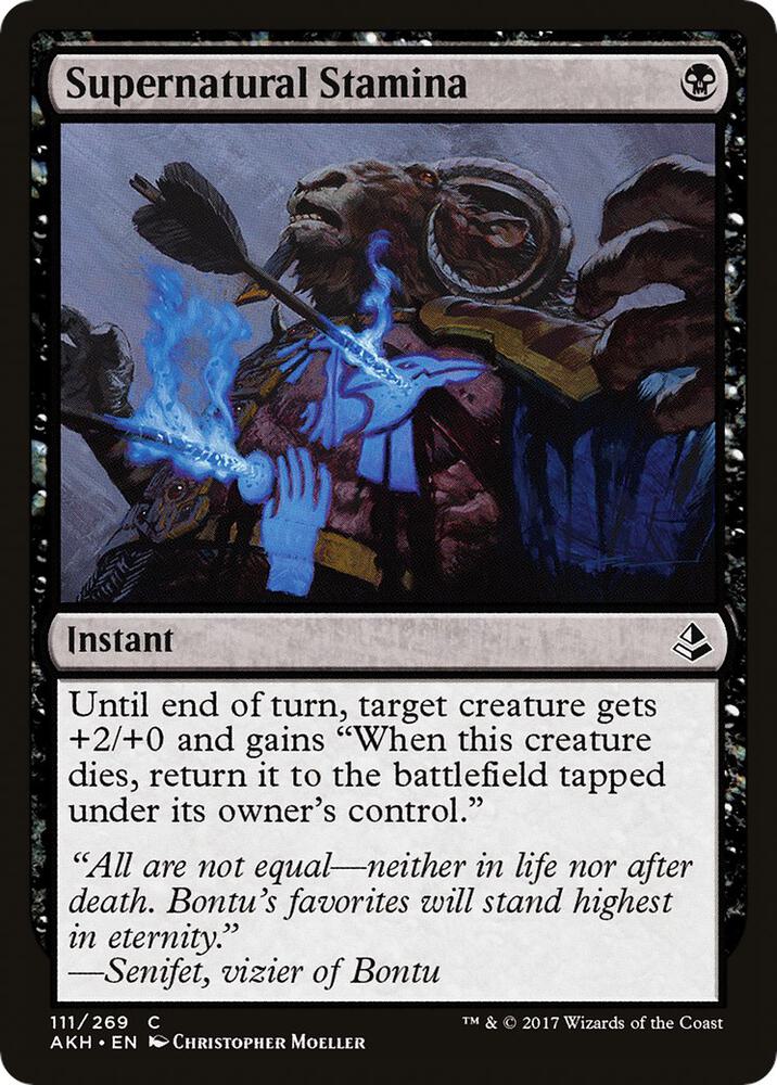 Supernatural Stamina 111 card from Amonkhet
