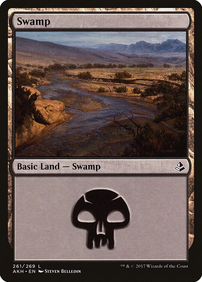 Swamp 261 card from Amonkhet