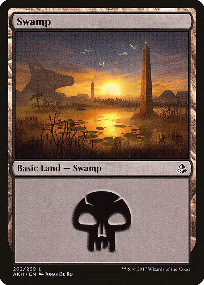Swamp 262 card from Amonkhet