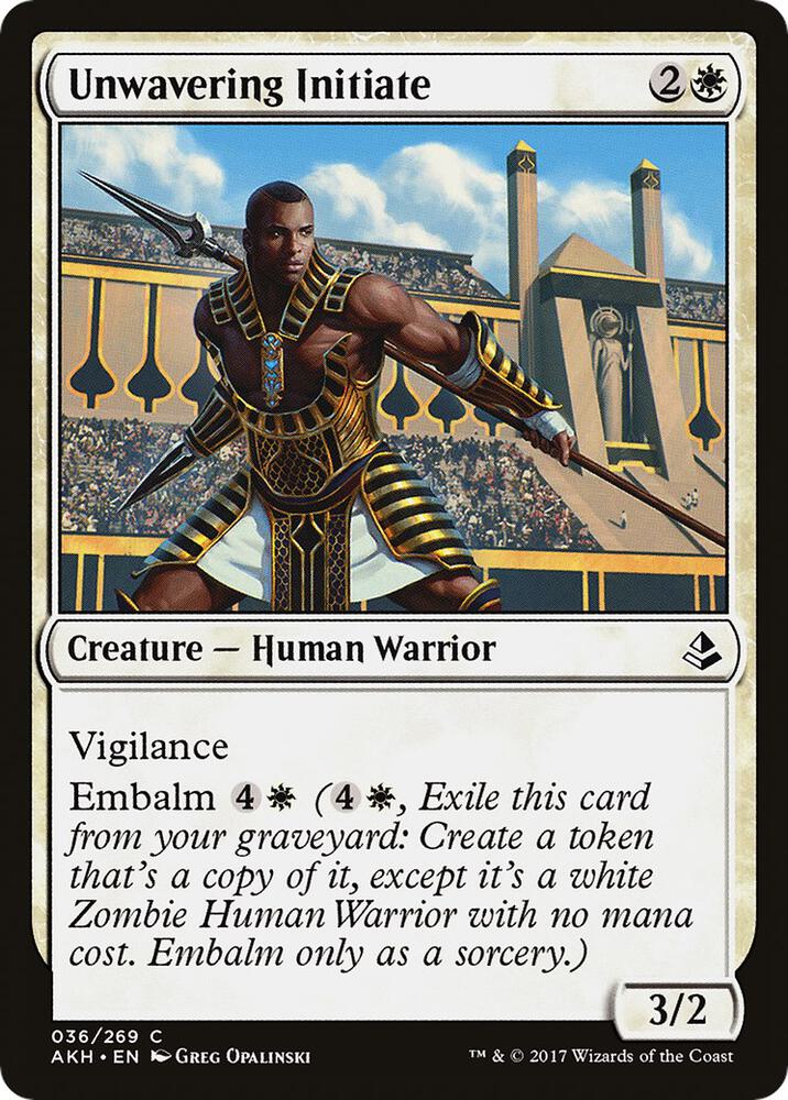 Unwavering Initiate 36 card from Amonkhet