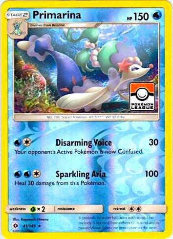 Primarina - 41/149 (Pokemon League) 041/149 card from League & Championship Cards