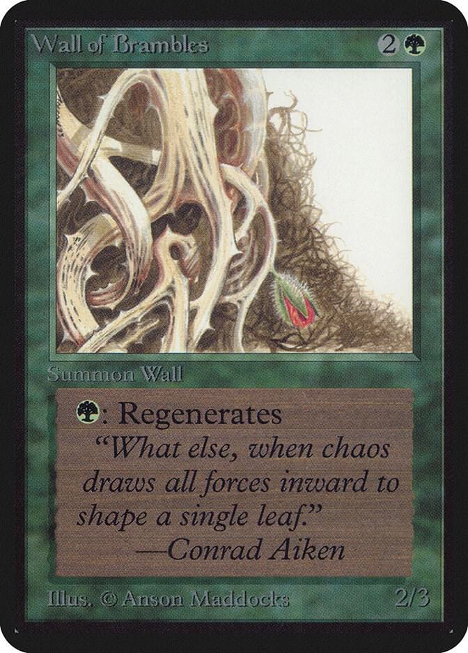 Wall of Brambles card from Alpha Edition