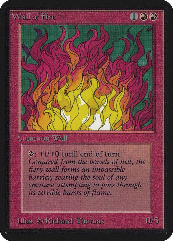 Wall of Fire card from Alpha Edition