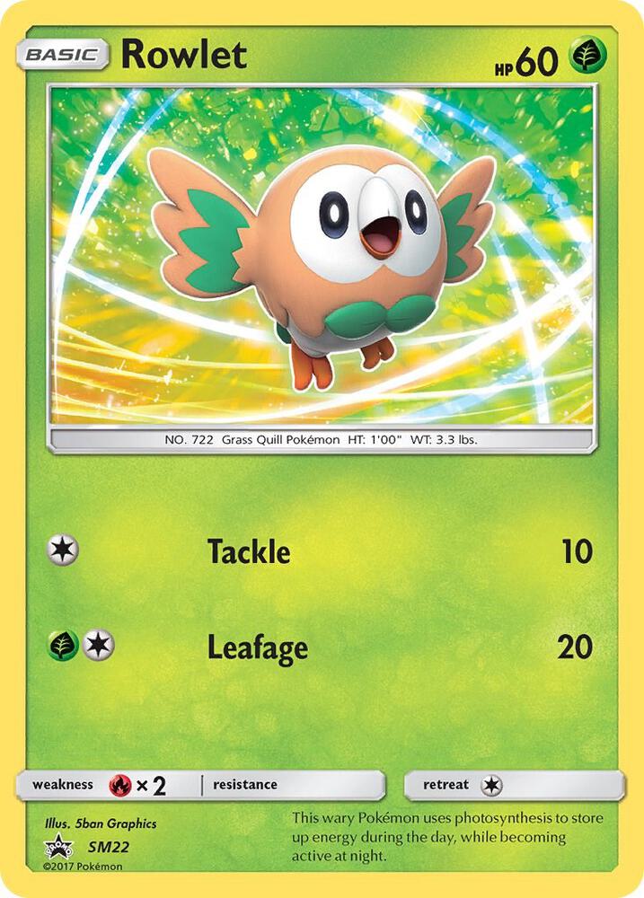 Rowlet SM22 card from SM Promos