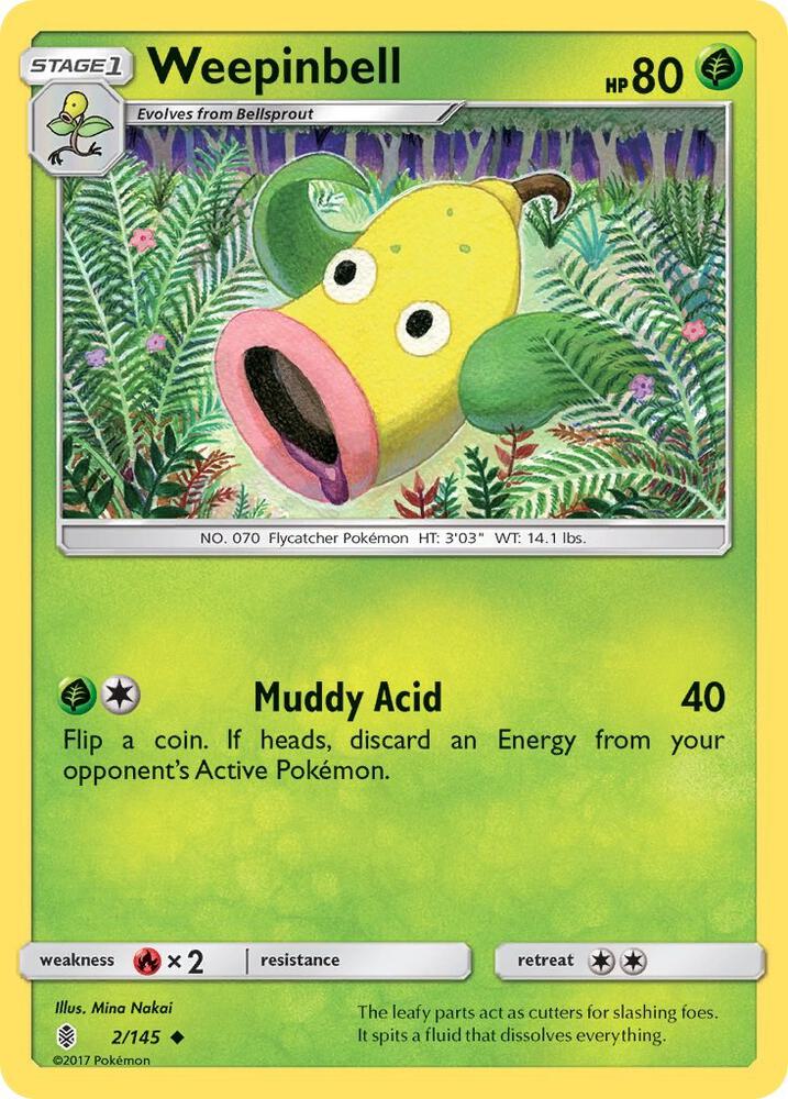 Weepinbell 2/145 card from SM - Guardians Rising