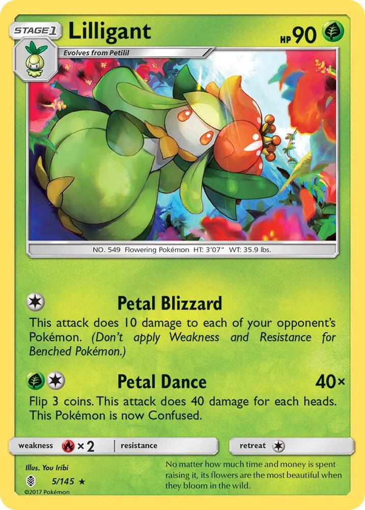 Lilligant 5/145 card from SM - Guardians Rising