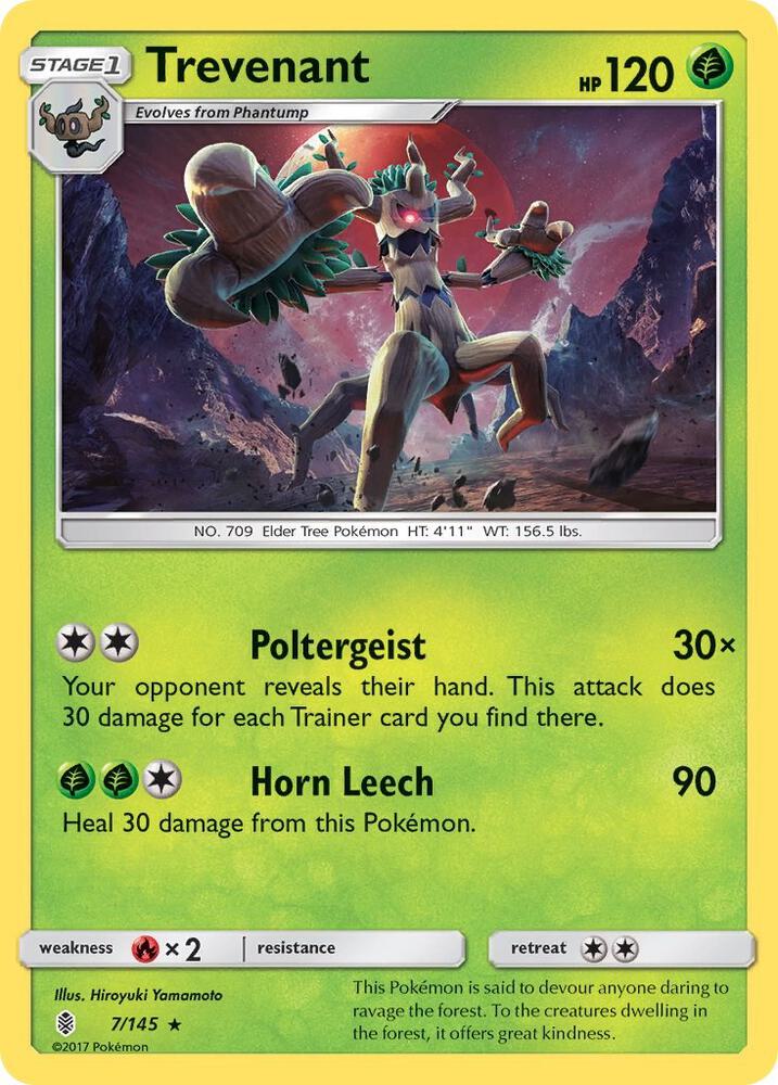 Trevenant 7/145 card from SM - Guardians Rising