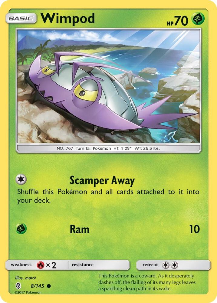 Wimpod 8/145 card from SM - Guardians Rising