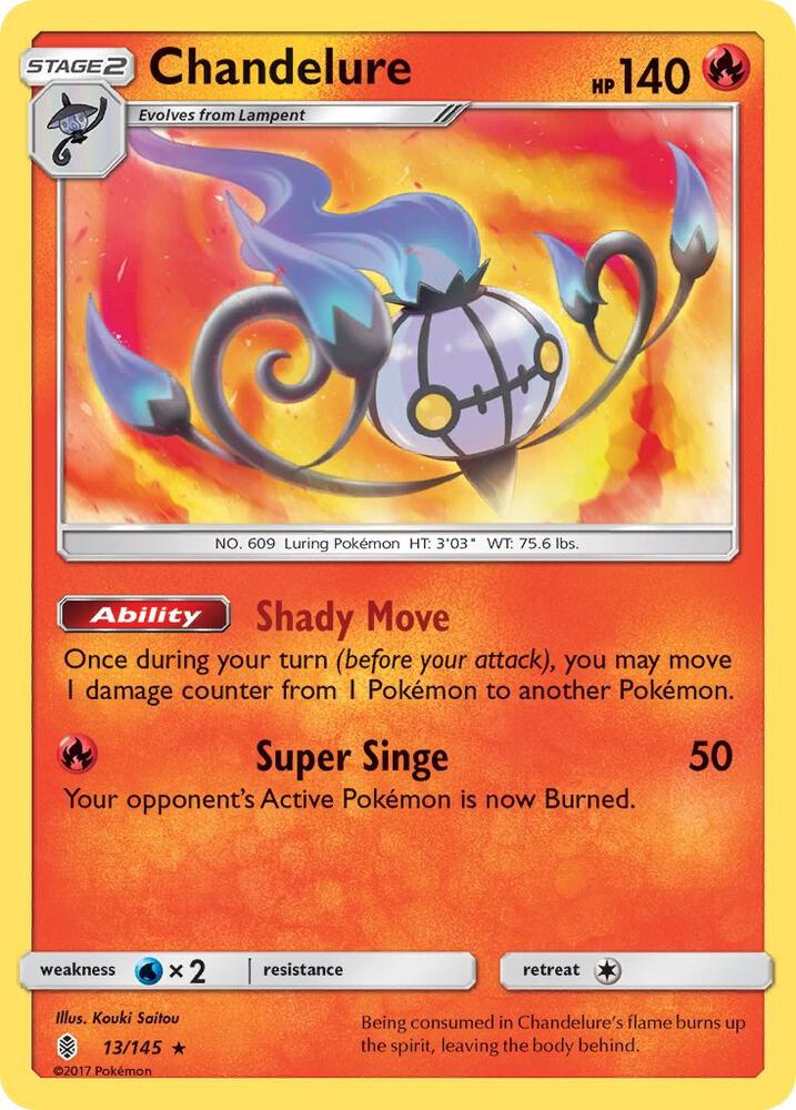 Chandelure 13/145 card from SM - Guardians Rising