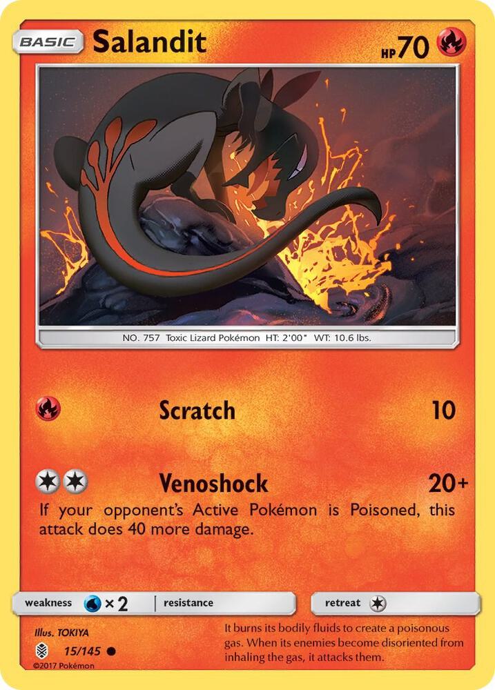 Salandit 15/145 card from SM - Guardians Rising