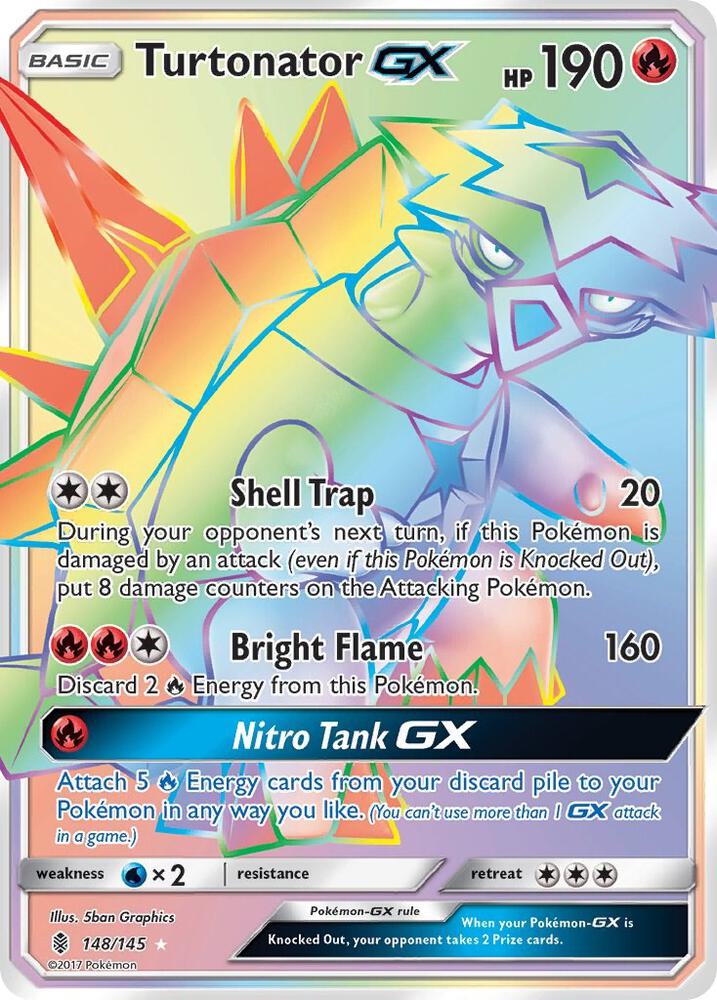 Turtonator GX (Secret) 148/145 card from SM - Guardians Rising