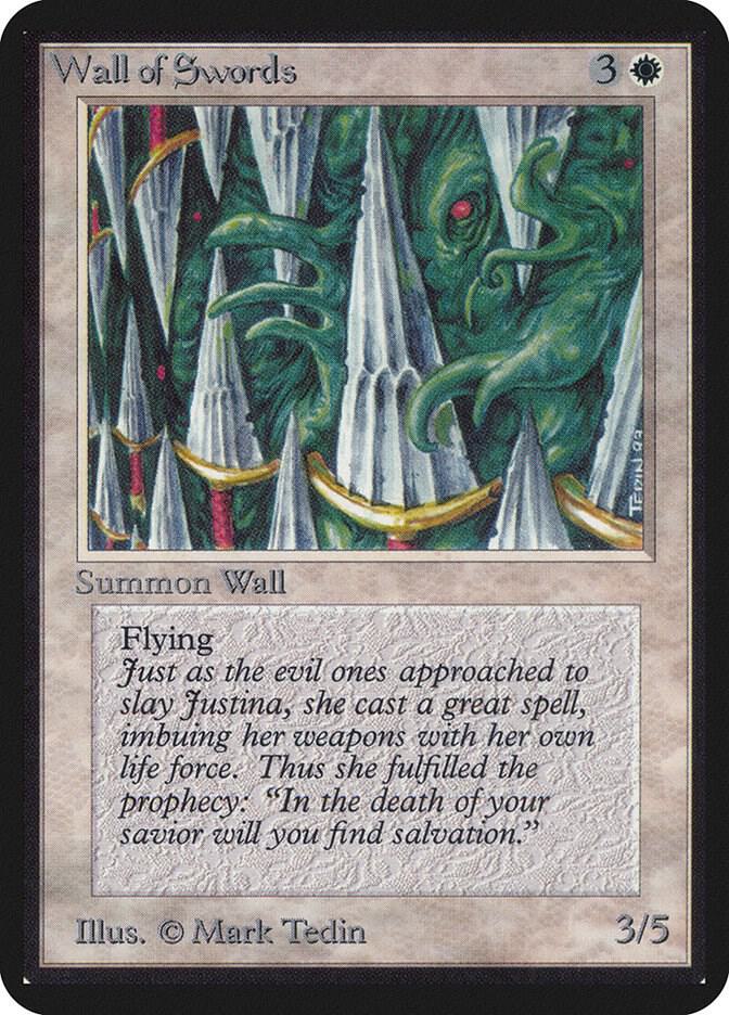 Wall of Swords card from Alpha Edition