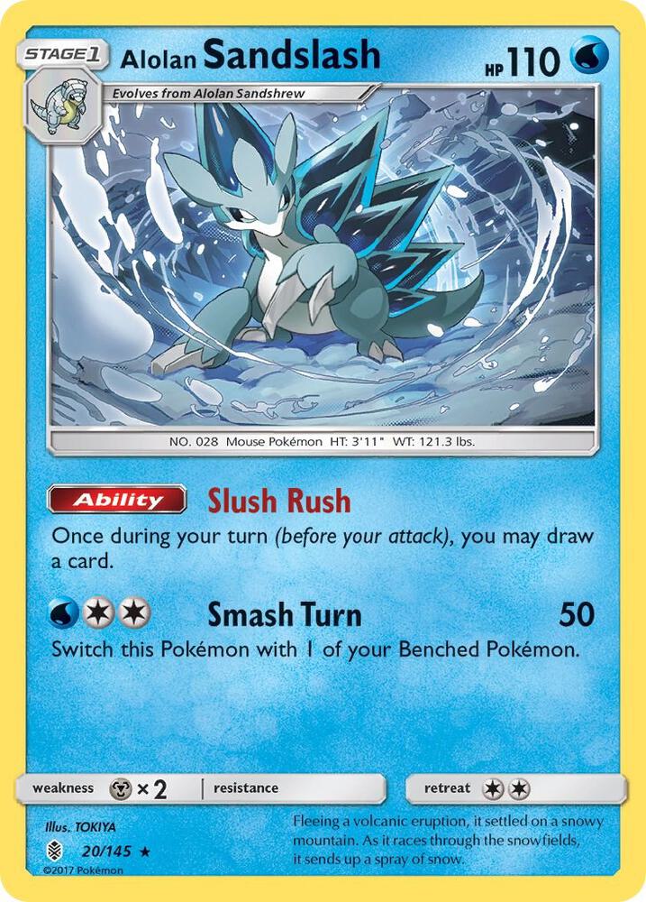 Alolan Sandslash 20/145 card from SM - Guardians Rising