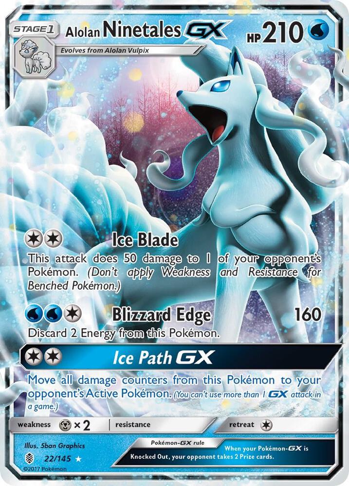 Alolan Ninetales GX 22/145 card from SM - Guardians Rising