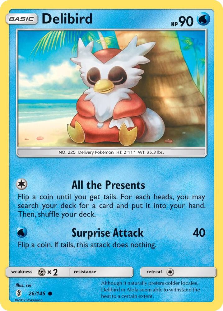 Delibird 26/145 card from SM - Guardians Rising