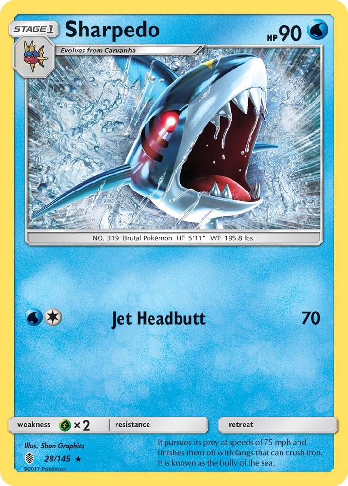 Sharpedo 28/145 card from SM - Guardians Rising