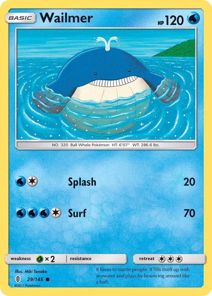 Wailmer 29/145 card from SM - Guardians Rising