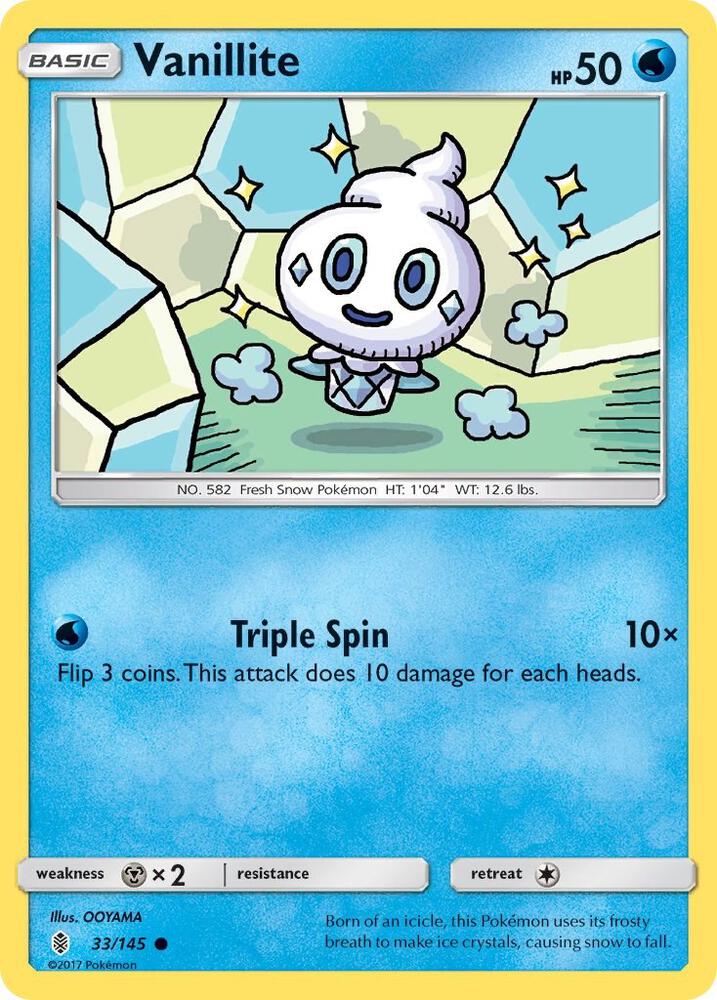 Vanillite 33/145 card from SM - Guardians Rising