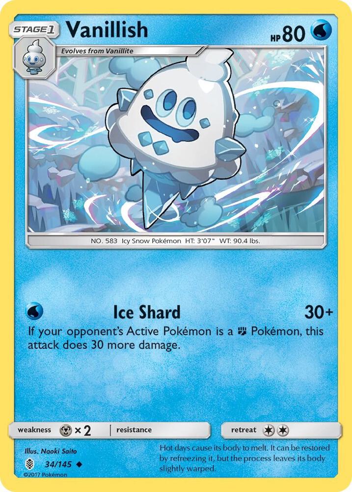 Vanillish 34/145 card from SM - Guardians Rising